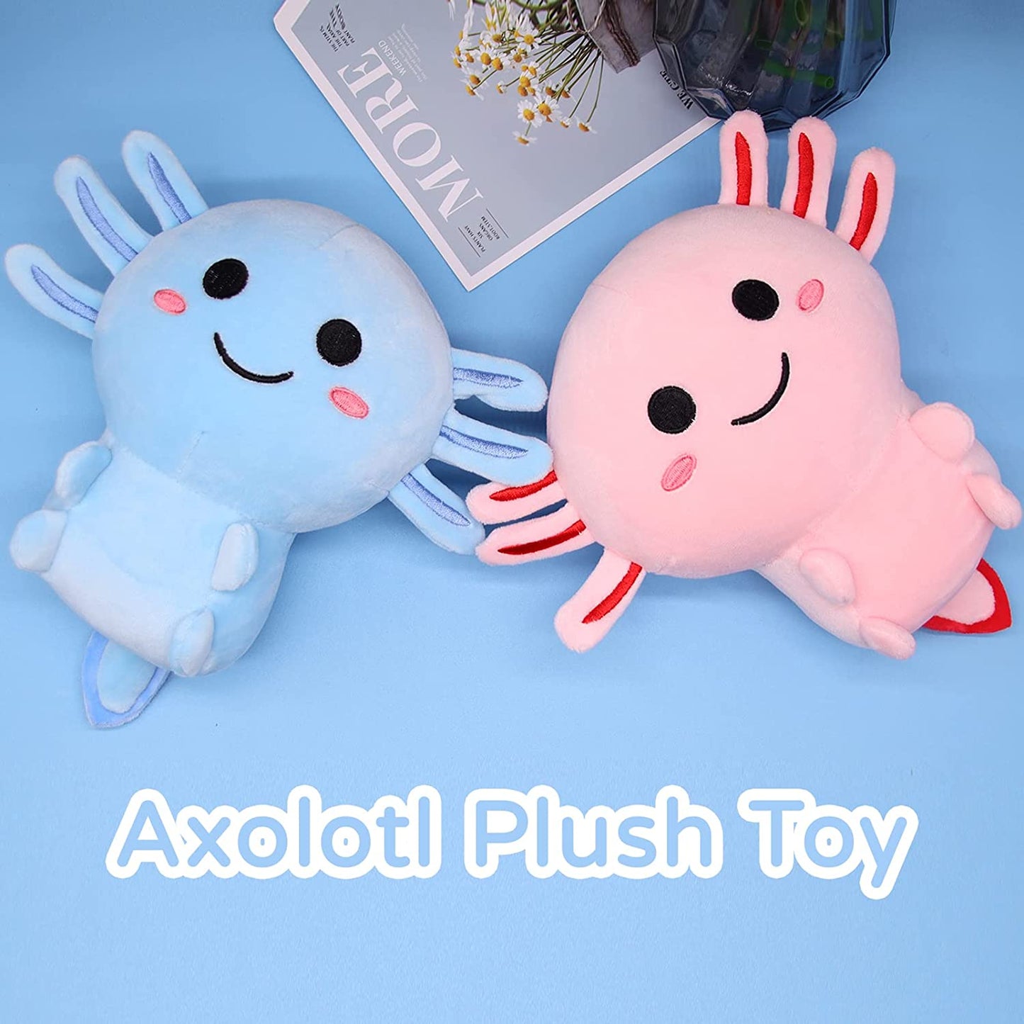 Axolotl Plushie Axolotl Stuffed Animal Toy,Cute Pink Axolotl Plush Pillow Soft Axolotl Stuffed Doll Gifts for Kids Birthday Halloween