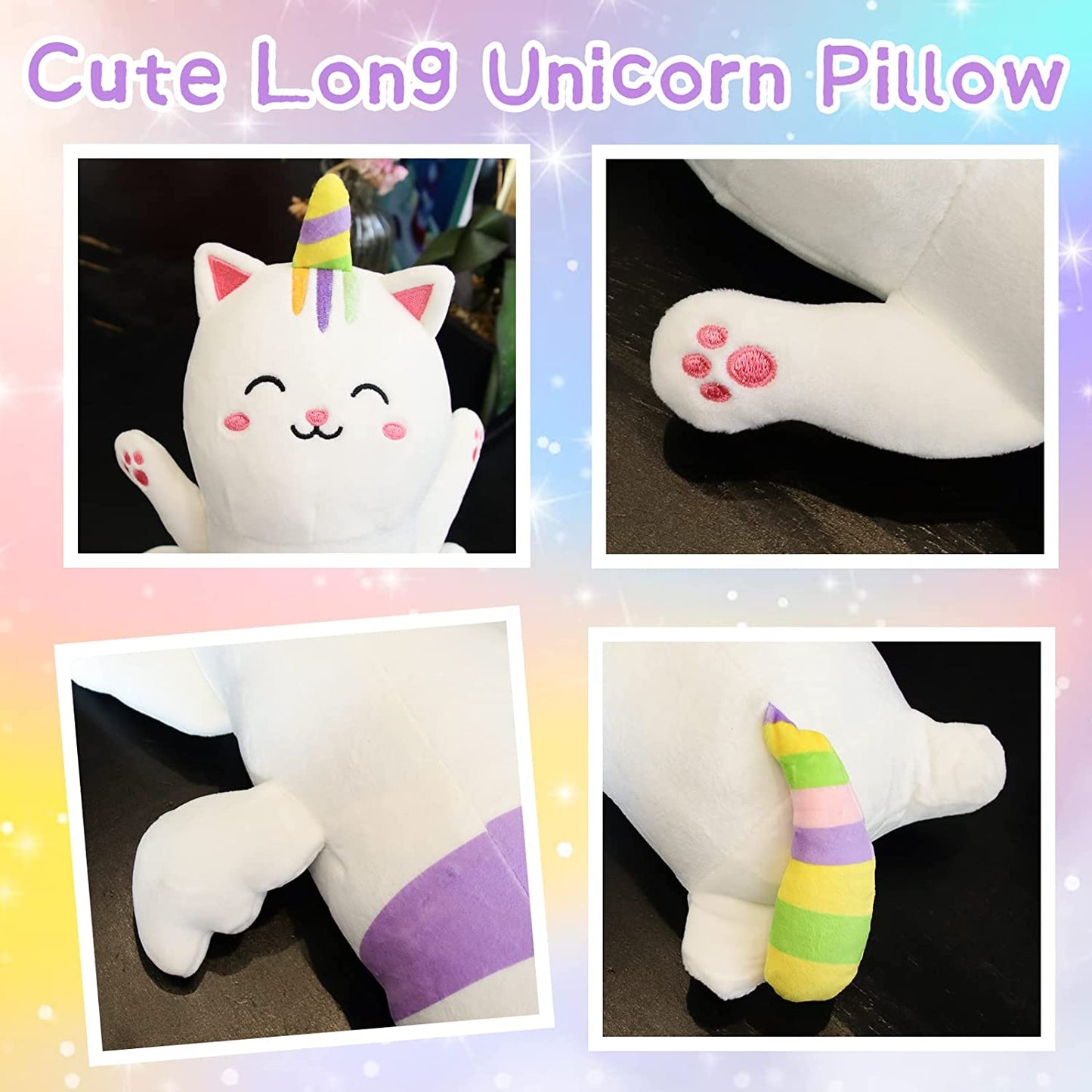 32In Long Cat Plush Body Pillow, Cute Long Cat Plush Toys Soft Easter Plush Toy, Soft Plush Cat Plushies Toy for Birthday Christmas Easter Kids Gifts