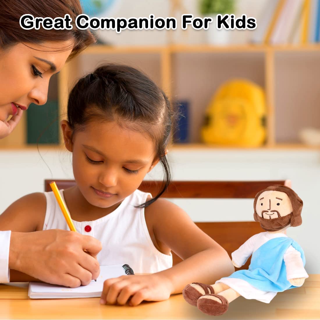 13inch Jesus Plush Toy My Friend Jesus Stuffed Doll Christ Religious Jesus Toys Jesus Doll Savior Plush Christian Classic Religious Savior Jesus Stuffed Plush Doll Toys (Blue)