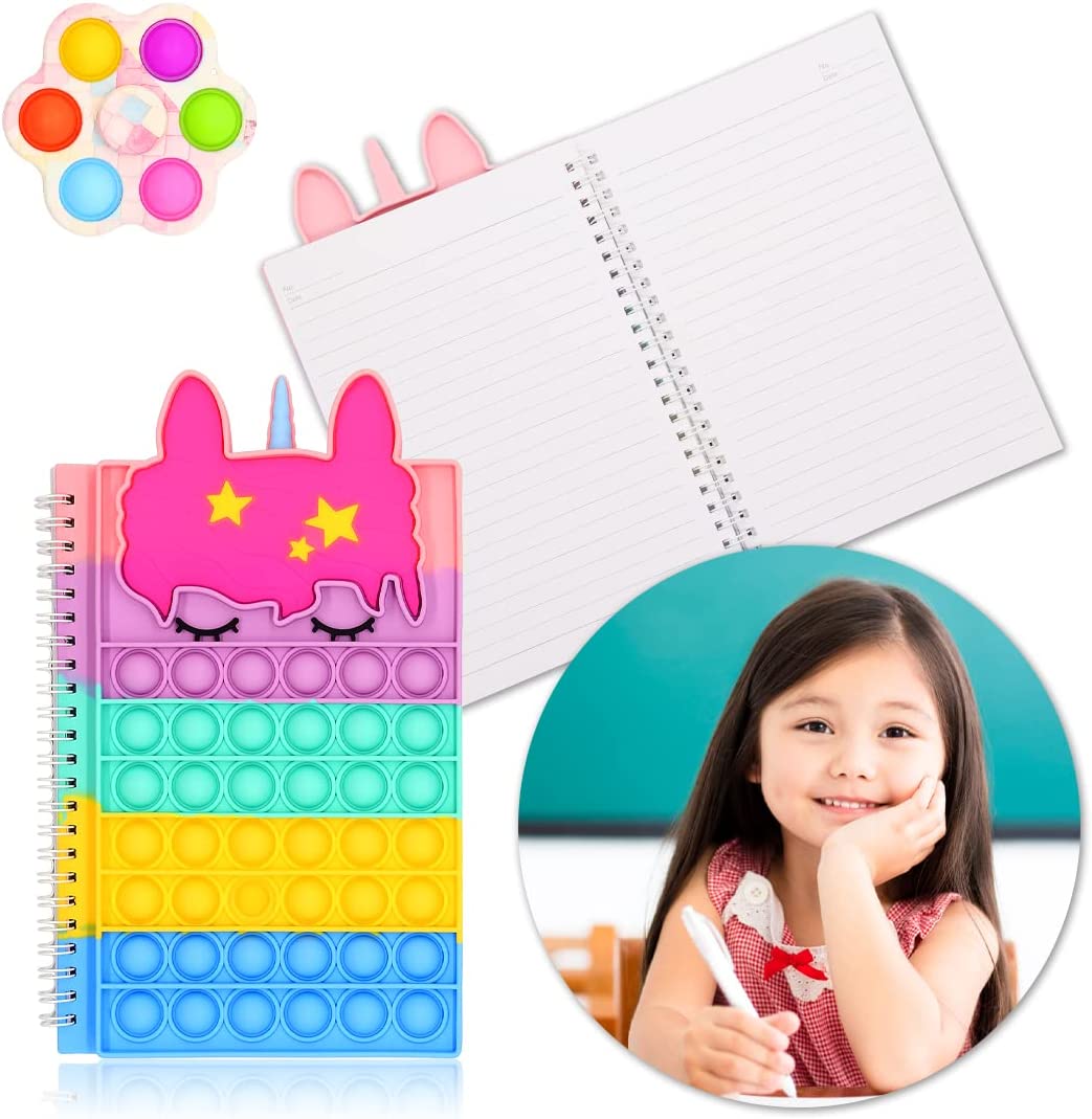 Pop Notebook Fidget Toy It , Rainbow Pop Bubble Notebook Suitable For Fingertip Notebook For Adults and Children Help Daily Office Work And Relieve Stress Fidget Toy Pack To Reduce Depressiom