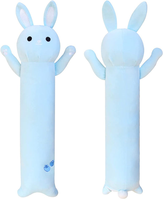 Long Bunny Plush Pillow Bunny Stuffed Animals, 23" Blue Long Plush Bunny Body Pillow, Cute Bunny Plushie Soft Cartoon Rabbit Plush Throw Pillow Toy for Kids Birthday Valentines Day Easter Day Gift