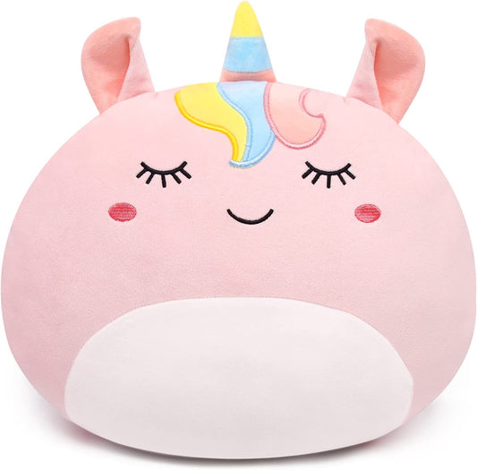 Valentines Day Gifts Plush Pillow Stuffed Animals for Girls - 12.5" Cute Pink Plushie Stuffed Horse Plush Toy, Soft Hugging Pillow Plush Animal Throw Pillows for Kids Christmas Birthday Gifts