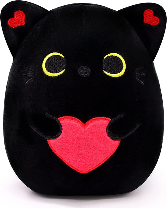 Black Cat Plush Pillow Soft Plush Doll Cat Plushie Cat Pillow, Loving Cat Stuffed Animal Pillow Toys Sofa Pillow Decoration Doll Gift for Kids