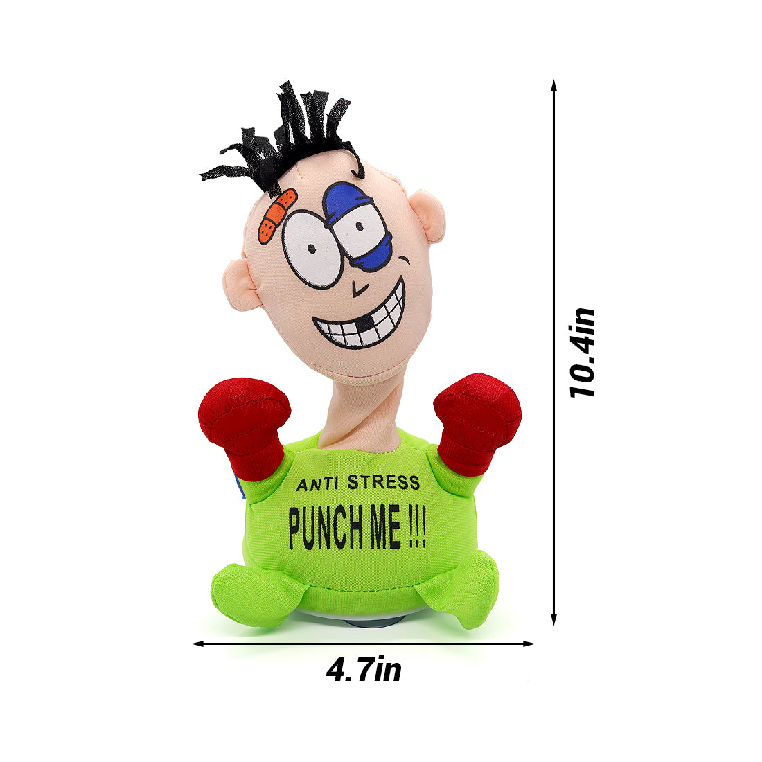 Electric Plush Anti Stress Doll, Desktop Stress Relief for Adults Interactive Toy, Desk Punching Bag Decompress Hit Toy Screaming Doll, Funny Toys for Adults and Children to Vent Stress (Green)