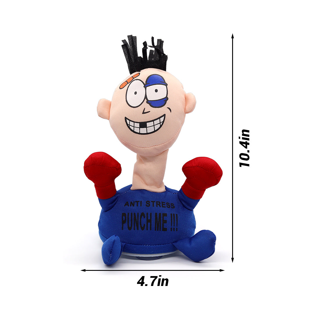 Electric Plush Anti Stress Doll, Desktop Stress Relief for Adults Interactive Toy, Desk Punching Bag Decompress Hit Toy Screaming Doll Funny Toys for Adults and Children to Vent Stress (Blue)