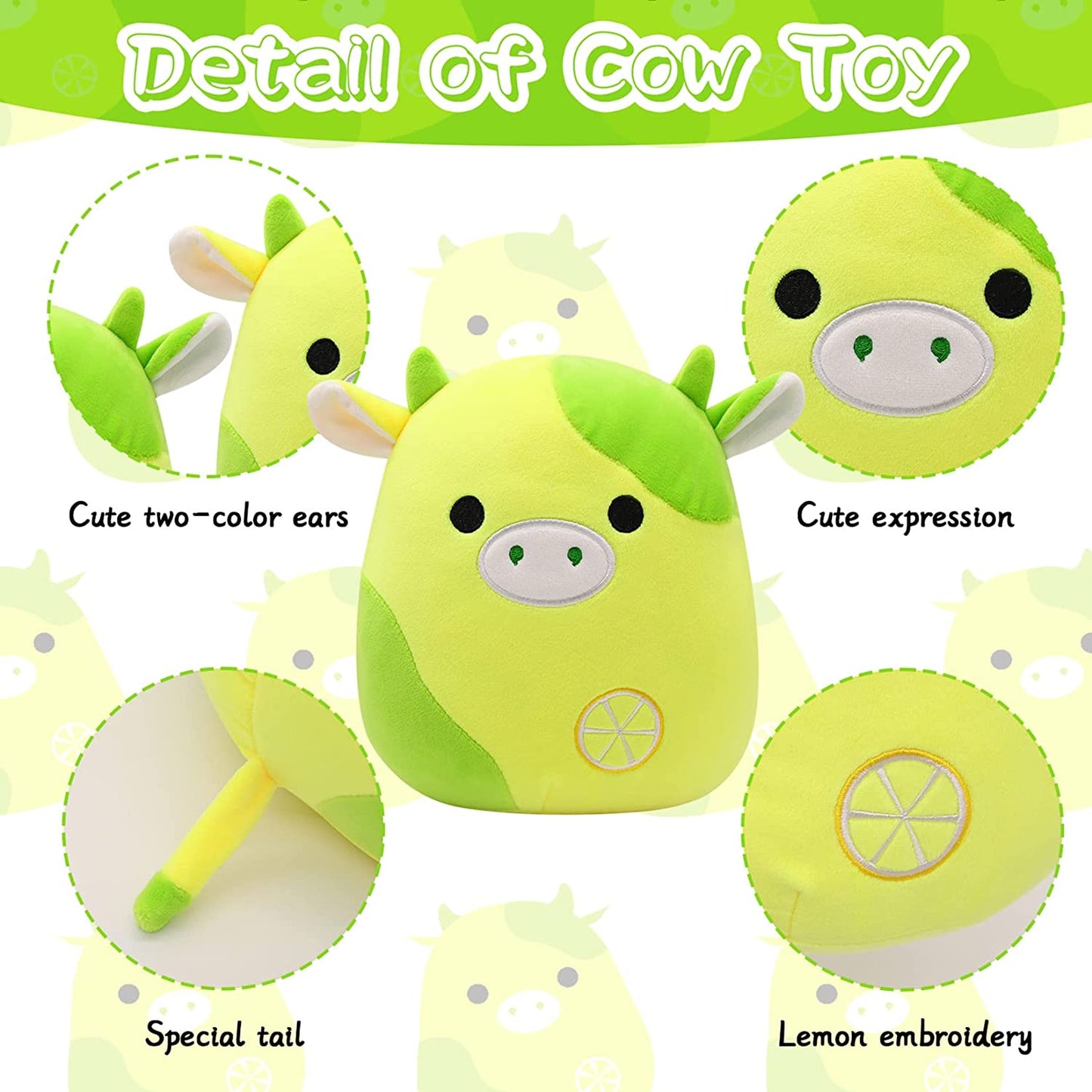 Lemon Cow Plush, Cow Plush Toy, Plush Toy, Lemon Cow Plush, Soft Plush Cow Doll, Gift for Children