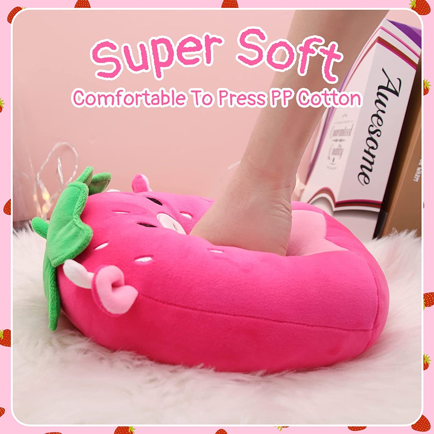 Strawberry Cow Plush Stuffed Animal Cow Plush Pillow Toys, Kawaii Cow Plushie Stuffed Cow Plush Toy, 3D Cute Soft Cow pillow for Christmas Birthday Kids Gifts Home Car Decoration (Strawberry Cow)