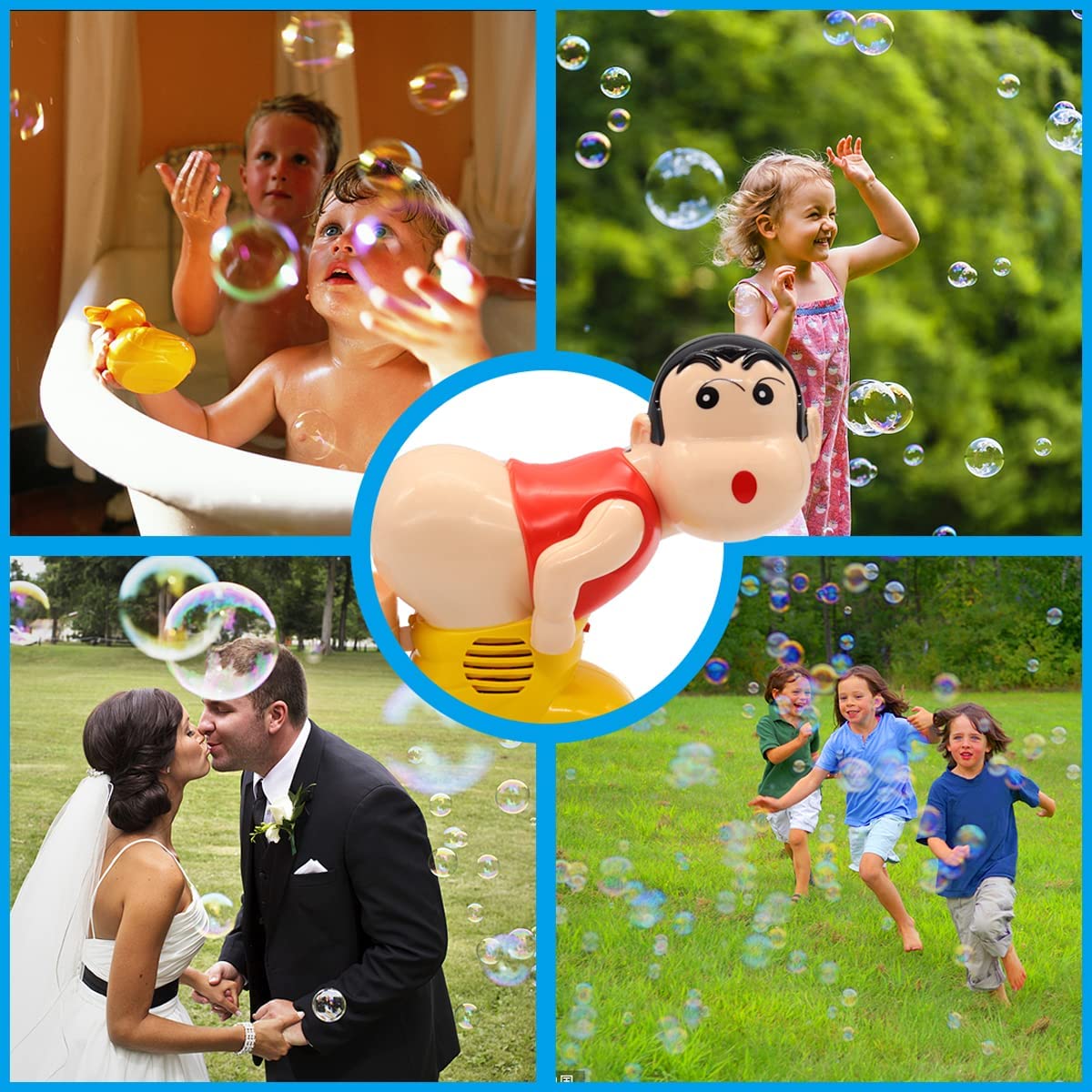 Bubble Maker Toy, The Funny Music Automatic Fart Bubble Blower- Boy Stick Blower Machine with LED Flashing Lights Bubble Machine Easy to Use