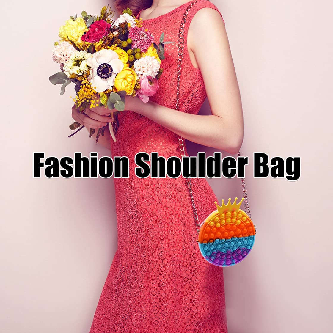 Pop Purse Bag ,Shoulder Bag for Girls Fidget Toys,Pop Bubble Fidget Sensory Toys,Christmas, Halloween, Birthday, The Best Gift for Kids Can Effectively Reduce Stress