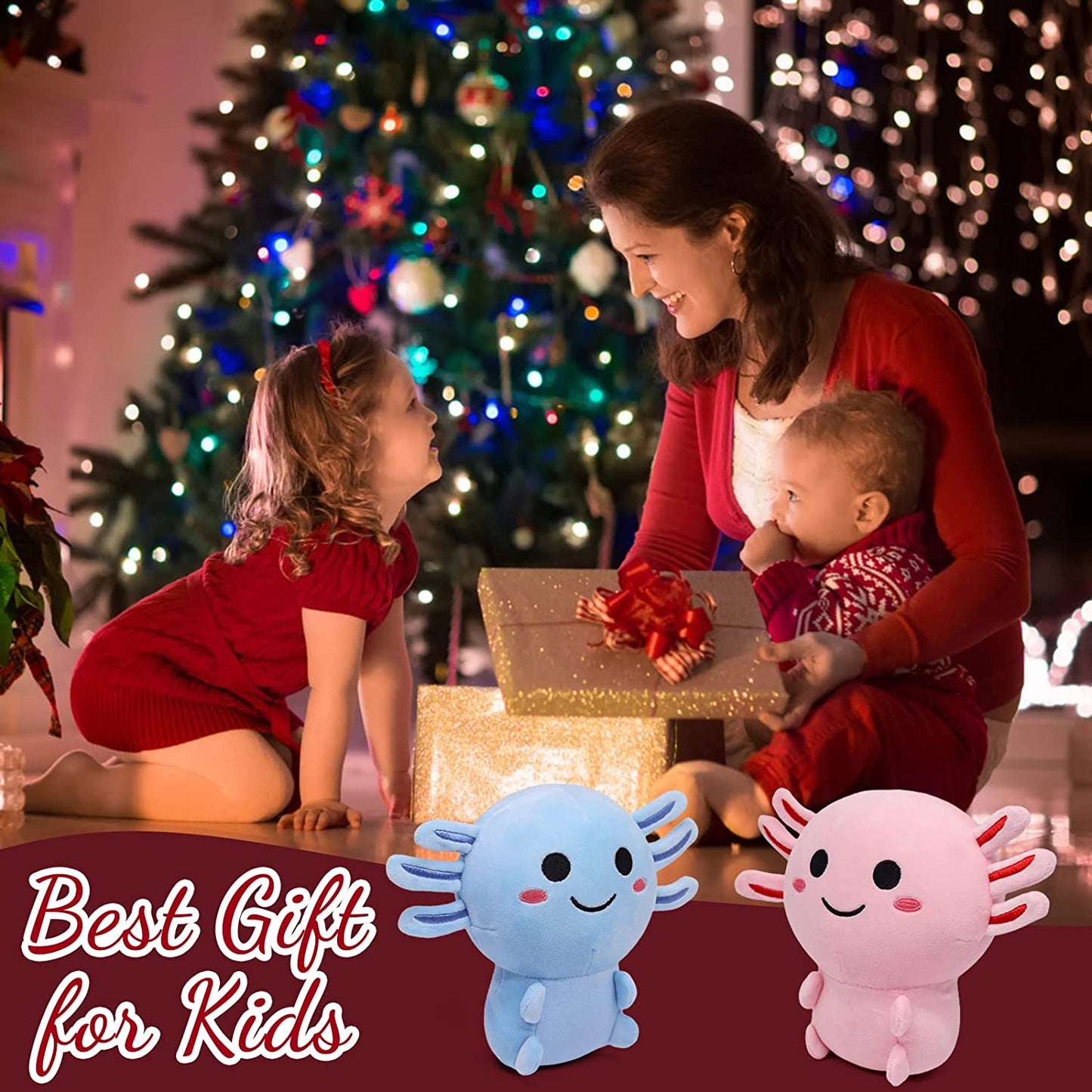 Axolotl Plushie Axolotl Stuffed Animal Toy,Cute Pink Axolotl Plush Pillow Soft Axolotl Stuffed Doll Gifts for Kids Birthday Halloween