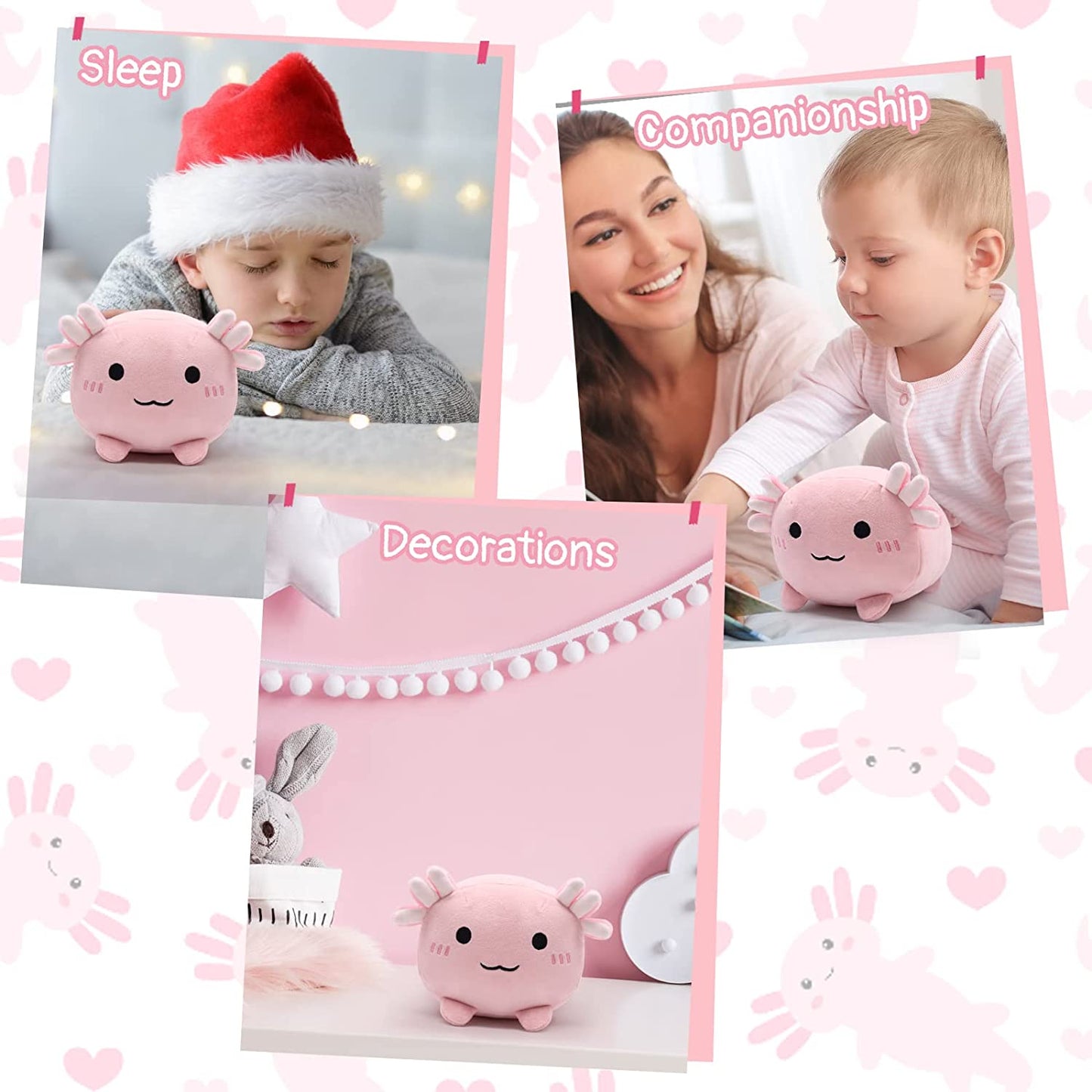 Axolotl Plush Toys Cute Axolotl Stuffed Animal Plush Toy, Kawaii Axolotl Plushie Pillow Pink Stuffed Axolotl Plush Axolotl Pillow Plush Toy for Kids Birthday Home Decoration
