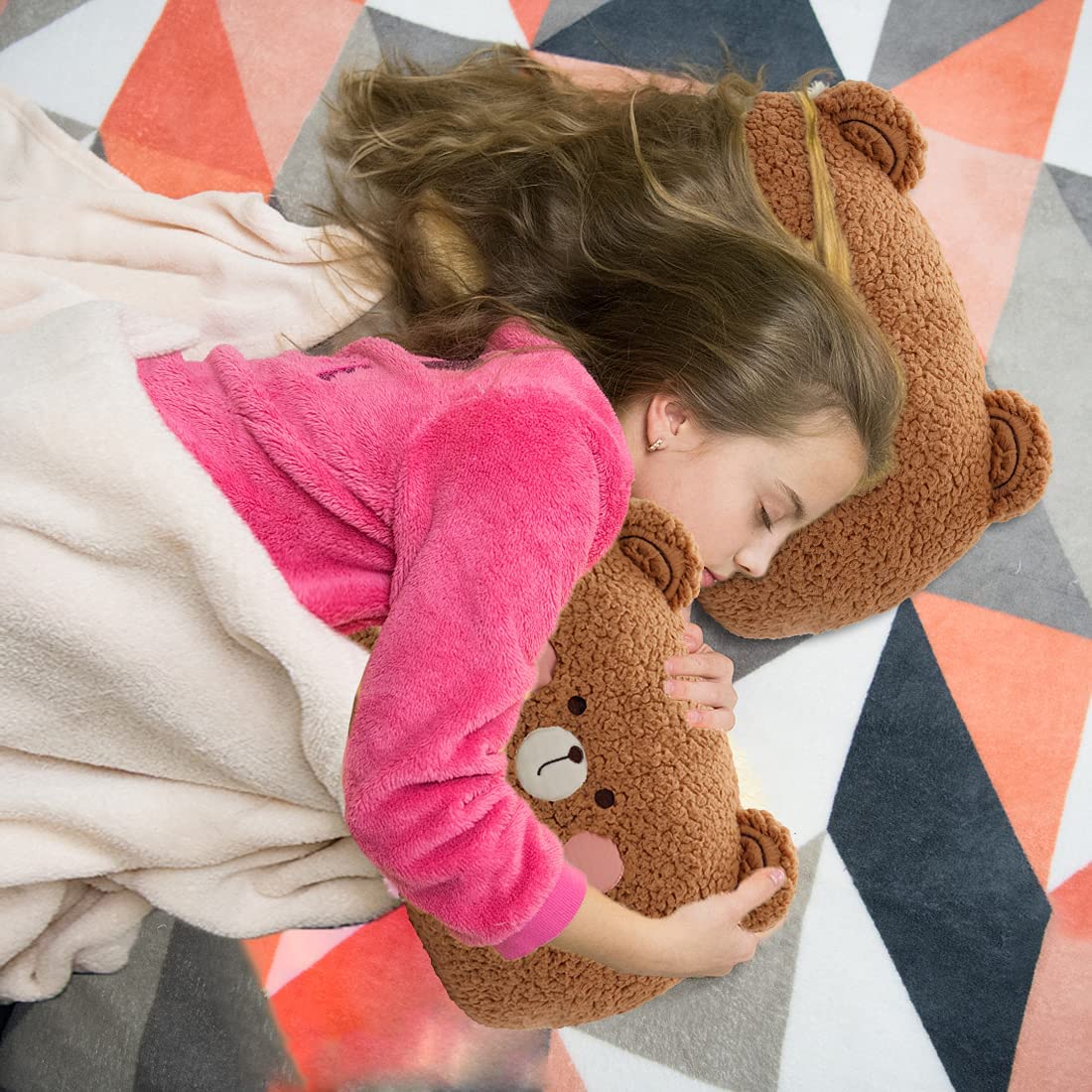 Bear Plush Pillow Soft Cute Animal Plushies Toy Kawaiii Plush Birthday Bear Suitable for Boys and Girls Stuffed Animals for Kids Sleeping Nap Kawaiii Pillow 14.9in