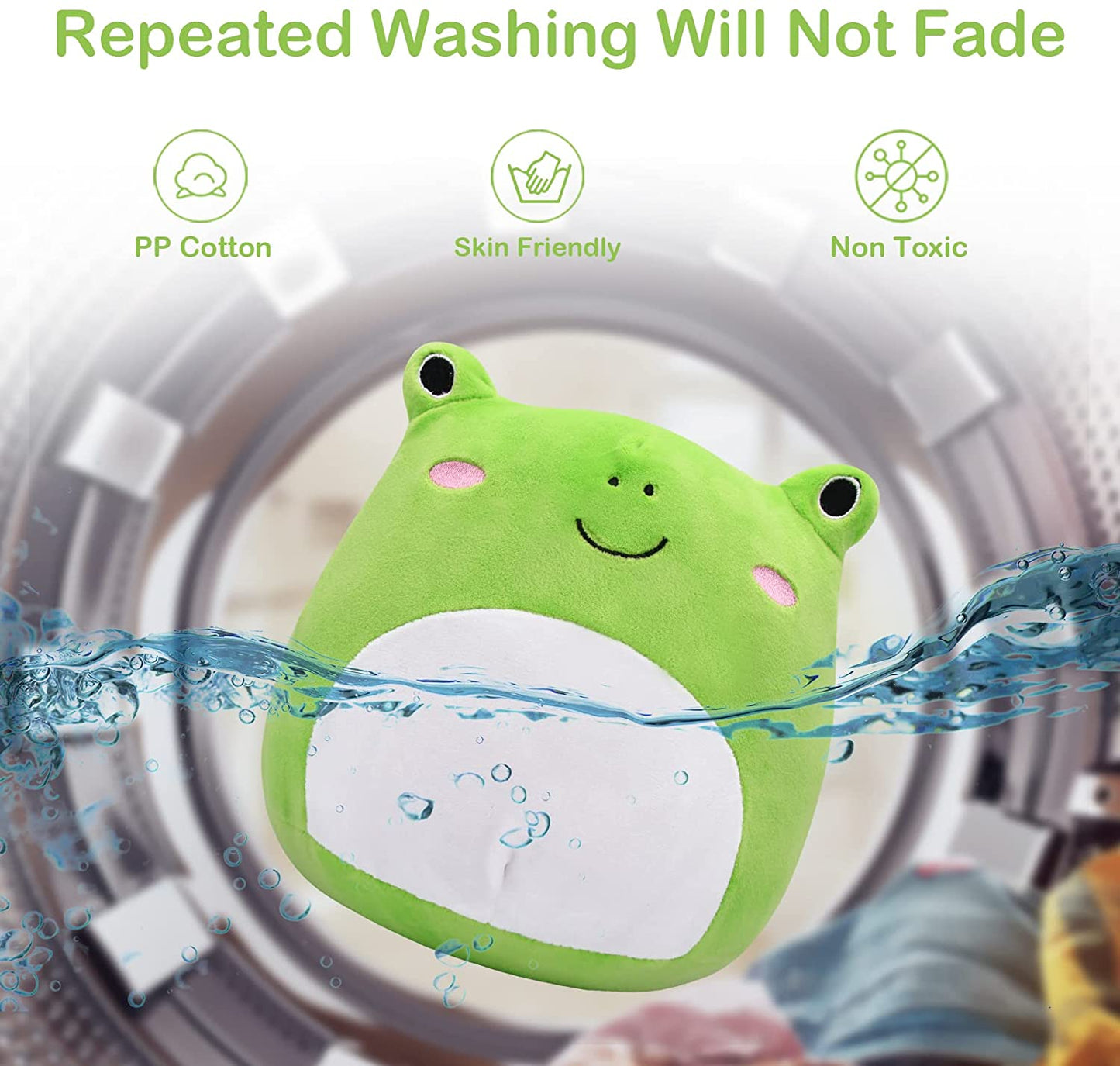 Frog Plush Pillow Toy, Cute Stuffed Animal Frog Plush Pillow Big Eyes Frog Toy, Soft Stuffed Frog Doll for Toddlers Sleeping Hugging Body Pillow, Cute Home Decoration Gift for Boys Girls Adults 21cm