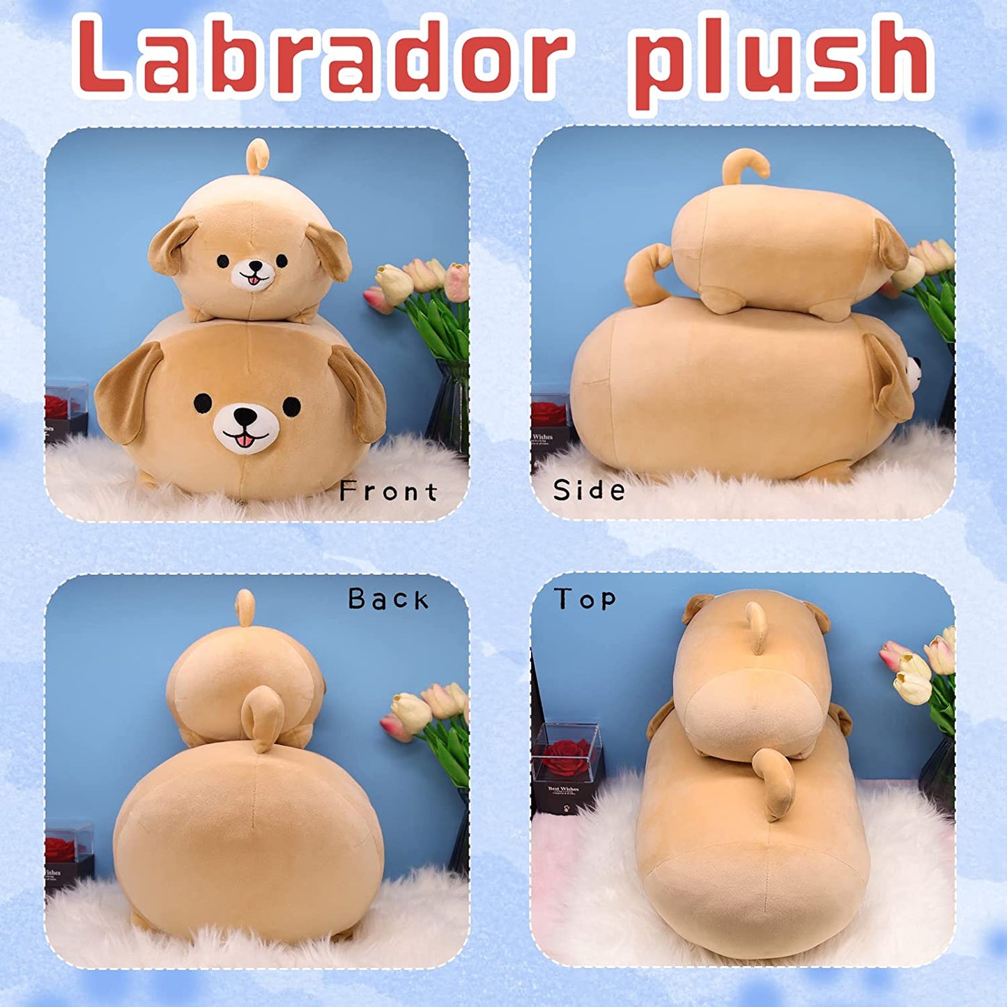 Dog Plush Pillow, 8Inch Cute Big Dogs Stuffed Animal Toys, Soft Giant Sleeping Pillows, Dog Plushies Doll Toy Gift for Kids Girlfriend.