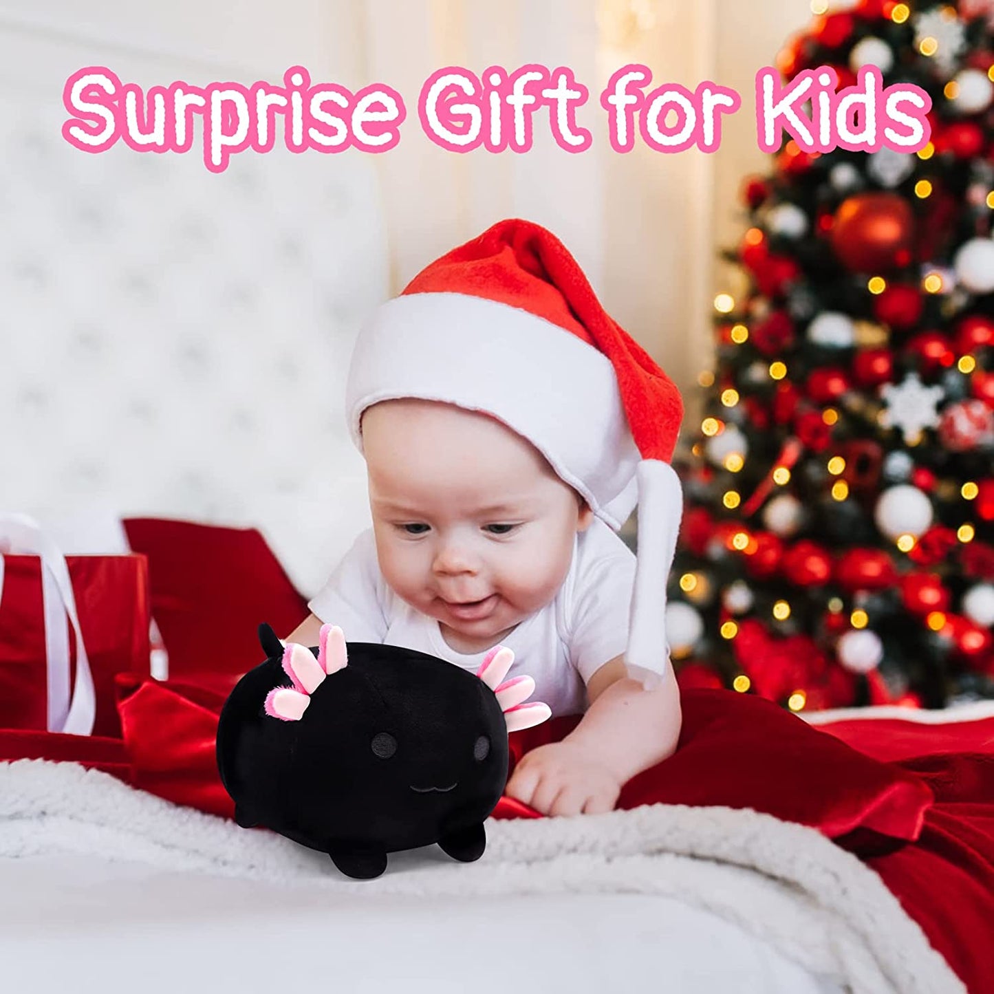 Axolotl Plush Toys Axolotl Stuffed Animal Plush Toy, Cute Axolotl Plushie Axolotl Pillow Plush Toy, Kawaii Black Stuffed Axolotl Plush Axolotl Toy for Kids Birthday Home Decoration