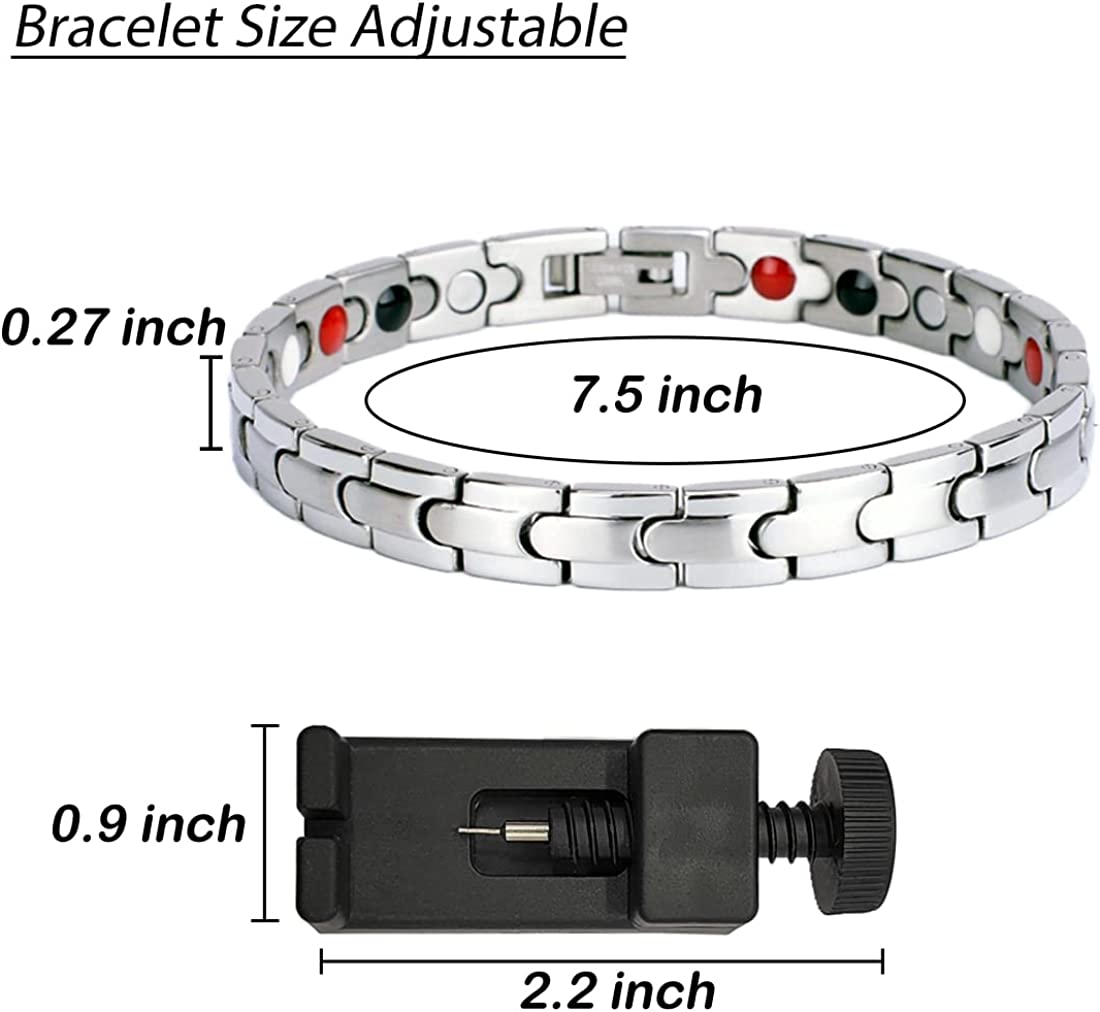 Magnetic Lymph Detox Bracelet for Women and Men, Lymphatic Drainage Magnetic Bracelet, Adjustable Bracelet, Magnetic Therapy Bracelet Promotes Blood Circulation for Arthritis Pain Relief (2Pcs)
