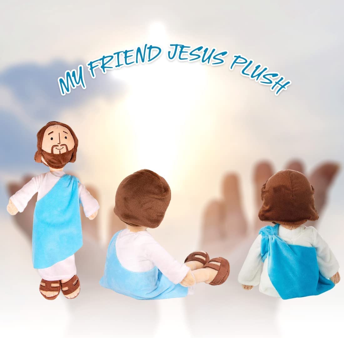 13inch Jesus Plush Toy My Friend Jesus Stuffed Doll Christ Religious Jesus Toys Jesus Doll Savior Plush Christian Classic Religious Savior Jesus Stuffed Plush Doll Toys (Blue)
