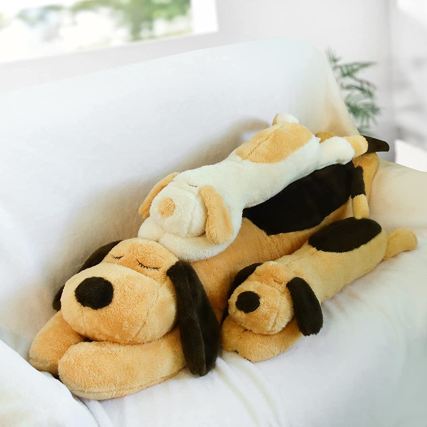 Dog Plush Hugging Pillow, 23" Cute Big Dogs Stuffed Animal Toys, Soft Giant Sleeping Animal Body Pillow, Dog Plushies Doll Toy Gift for Kids Girlfriend, Brown, Grnidceau