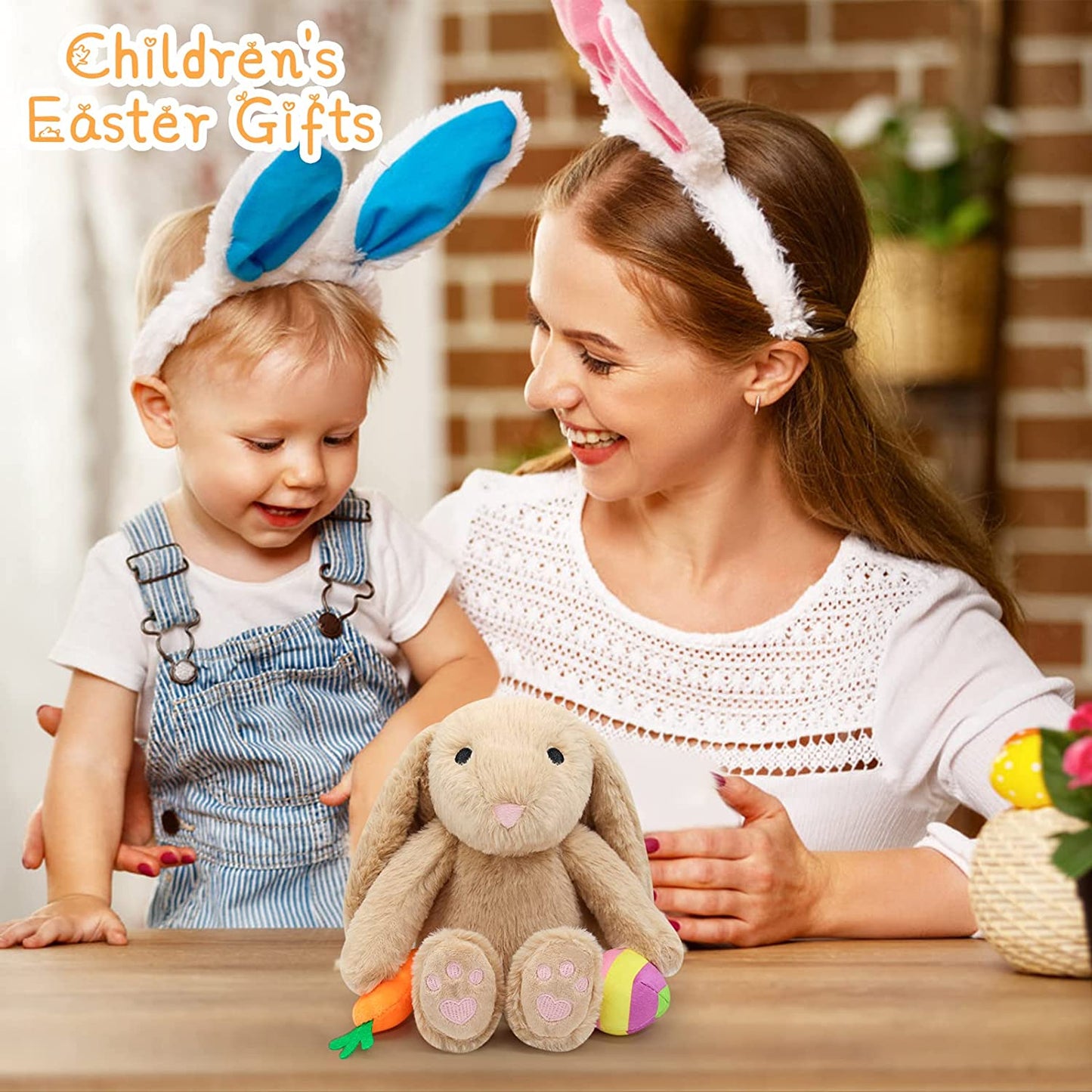Bunny Plush Cute Easter Rabbit Stuffed Animal Toy, Soft Easter Bunny Plush Stuffed Rabbit Doll Toys for Kids Easter Gifts for Boys Girls