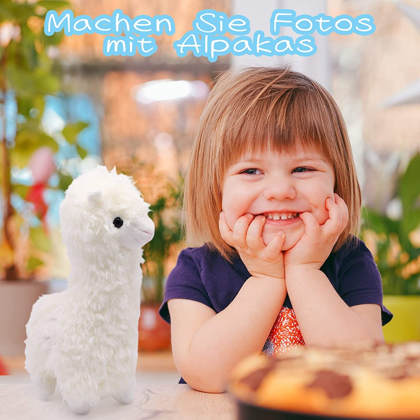 Alpaca Cuddly Toy, Alpaca Soft Toy, Soft Alpaca Cushion Stuffed Toy, Long Neck Plush Toy, Cute Alpaca Plush Toy for Children, Girls and Boys (White)