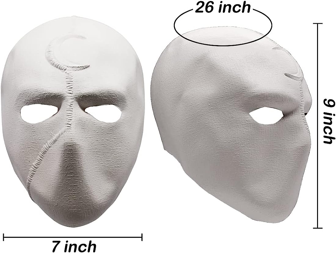 Moon Mask Knight Mask, Halloween Cosplay Mask Moon Knight Cosplay Costumes, Anime Moon Knight Cosplay Mask Full Face Dress Up Halloween Mask Gifts for Adult