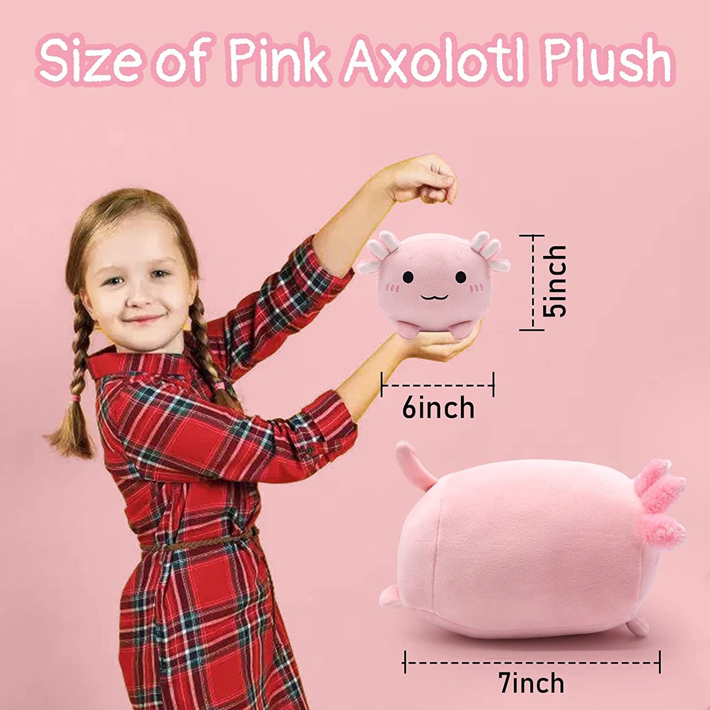 Axolotl Plush Toys Cute Axolotl Stuffed Animal Plush Toy, Kawaii Axolotl Plushie Pillow Pink Stuffed Axolotl Plush Axolotl Pillow Plush Toy for Kids Birthday Home Decoration