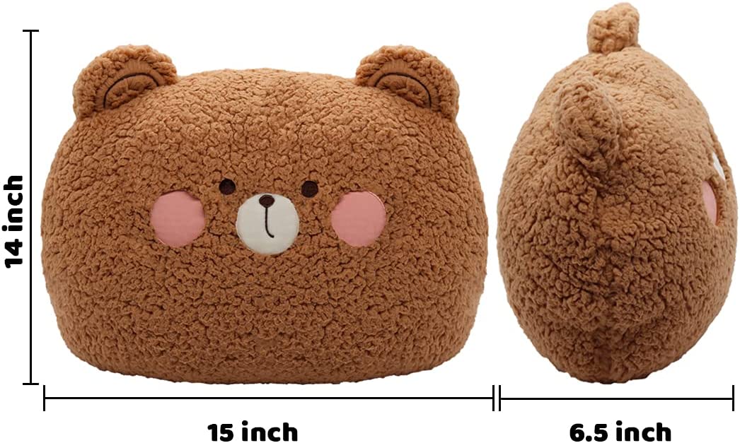 Bear Plush Pillow Soft Cute Animal Plushies Toy Kawaiii Plush Birthday Bear Suitable for Boys and Girls Stuffed Animals for Kids Sleeping Nap Kawaiii Pillow 14.9in