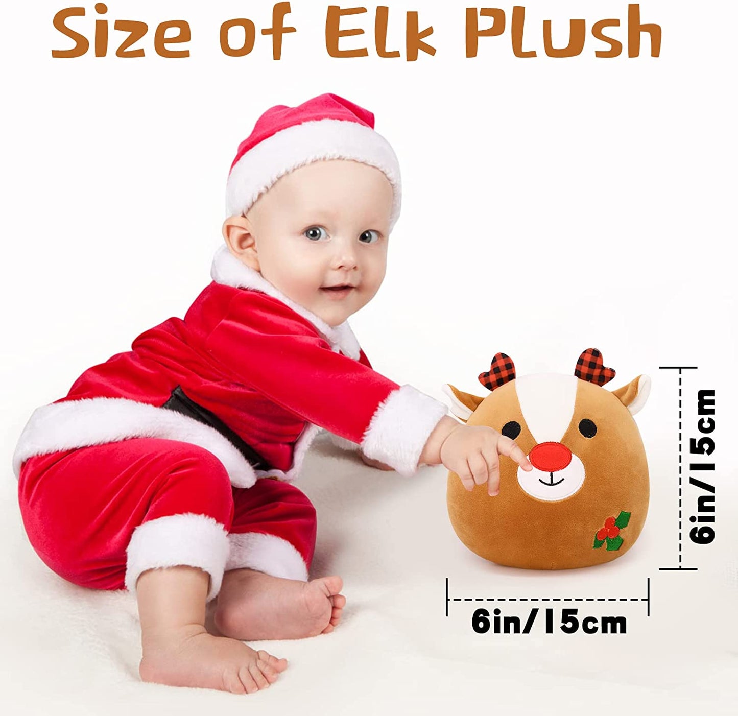 Elk Plush Toy Elk Stuffed Animal Plush, Christmas Moose Plush Stuffed Animals Moose Plush Pillow, Soft Cute Plush Elk Stuffed Elk Plush Toy for Kids Birthday Gifts Christmas Decorations…