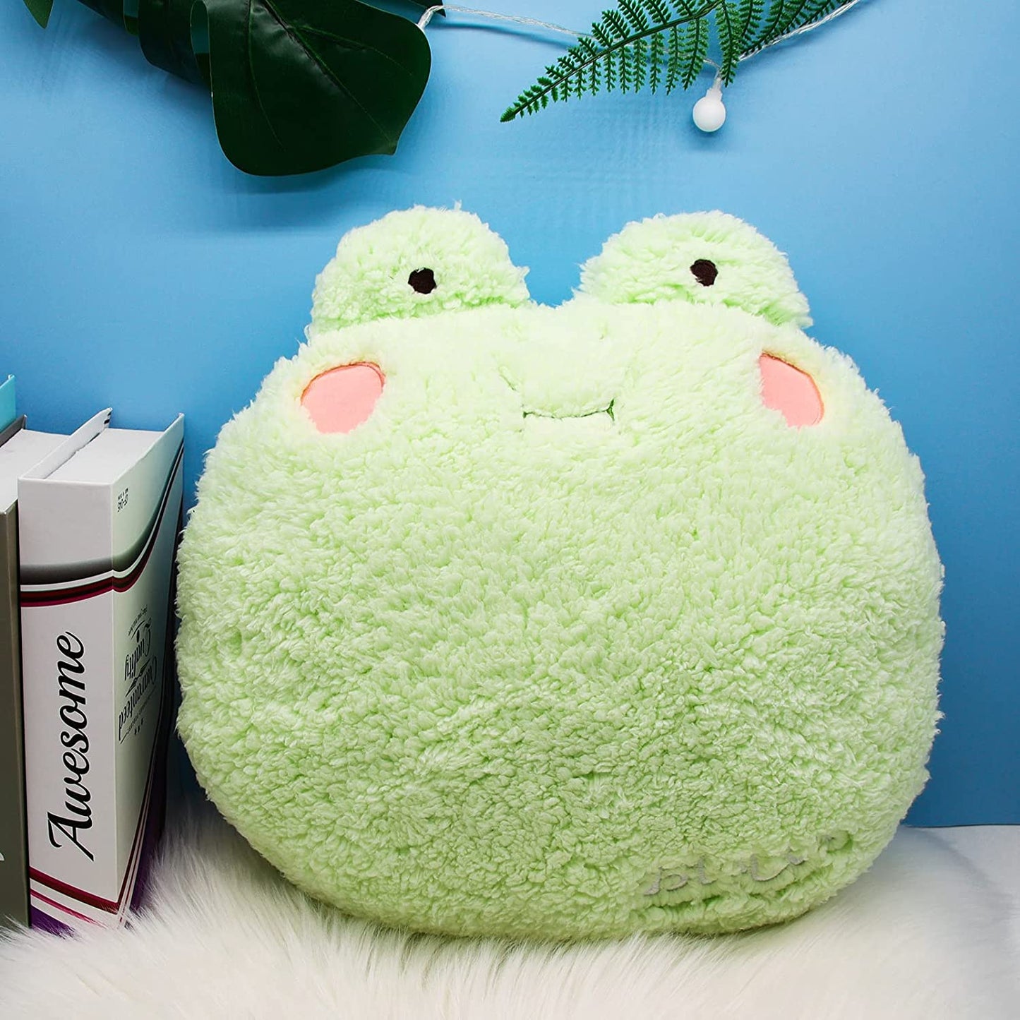 Frog Plush Pillow, Cute Frog Stuffed Animal Suitable for Boys and Girls, Kawaiii Plushies Home Cushion Frog Pillow Decoration Stuffed Toy Kawaiii for Children Frog Plushie