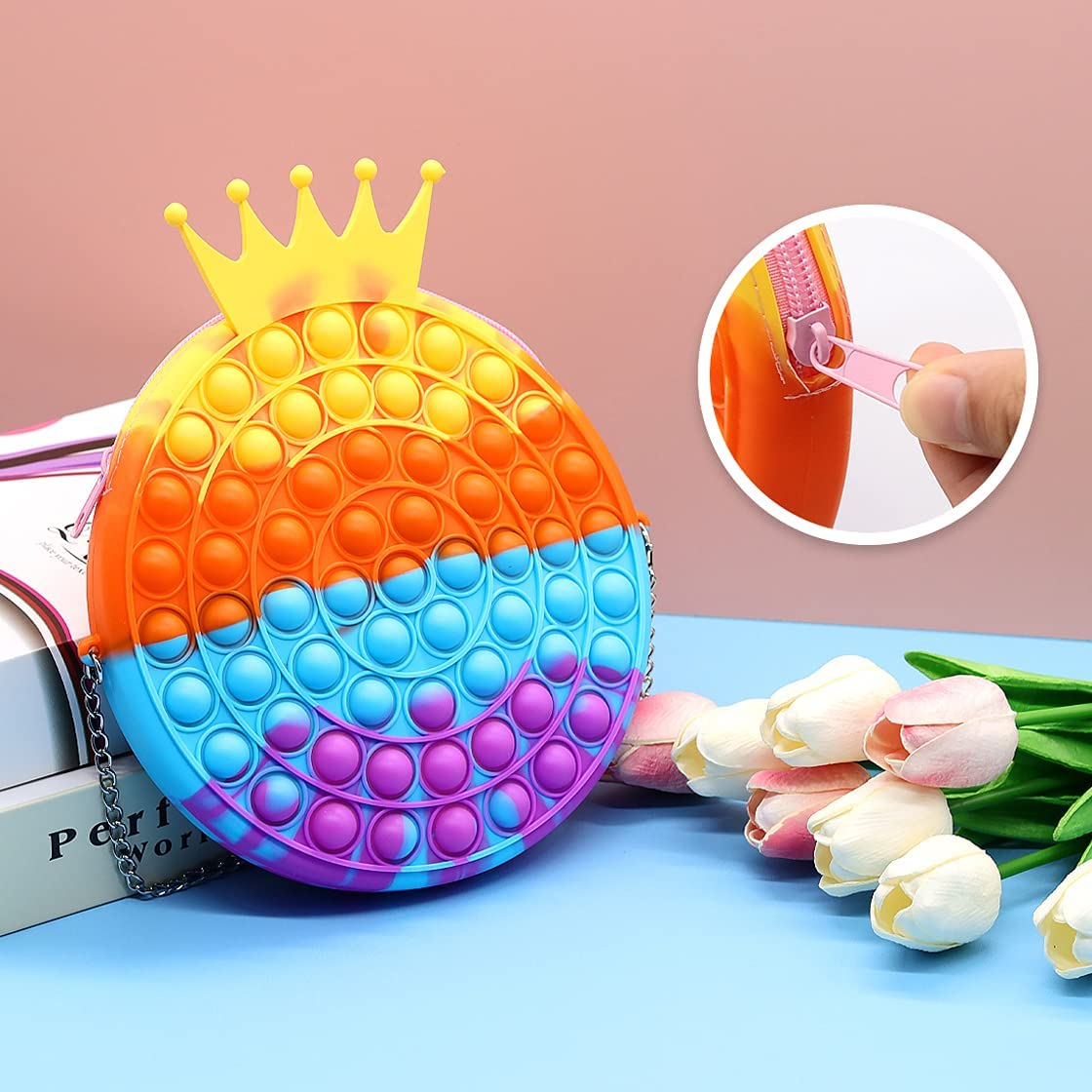 Pop Purse Bag ,Shoulder Bag for Girls Fidget Toys,Pop Bubble Fidget Sensory Toys,Christmas, Halloween, Birthday, The Best Gift for Kids Can Effectively Reduce Stress