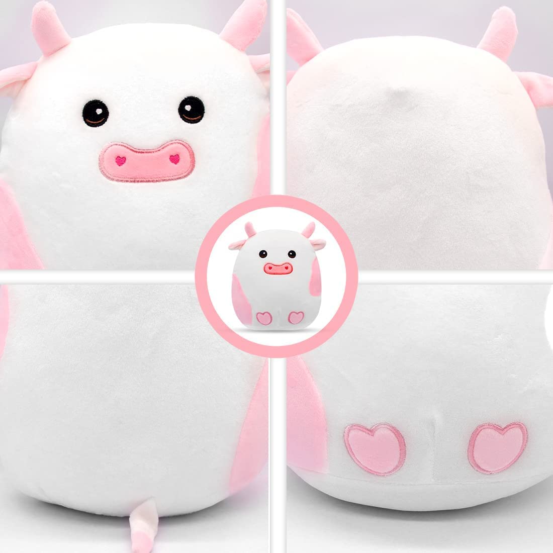 Cow Pillow Plush - 3D Cute Cow Plushie Toy - Cow Stuffed Animals Pillow - 10 Inch Soft Plush Cows Toy for Home Car Decoration - Gift for Kids Girlfriends Lover