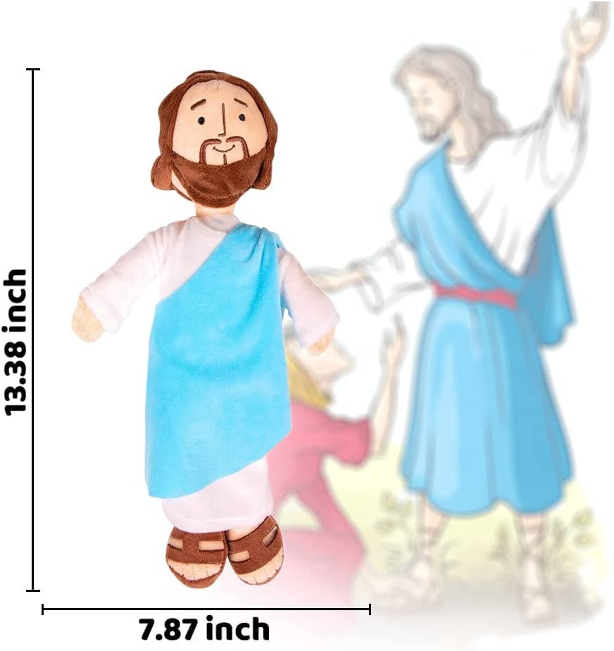 13inch Jesus Plush Toy My Friend Jesus Stuffed Doll Christ Religious Jesus Toys Jesus Doll Savior Plush Christian Classic Religious Savior Jesus Stuffed Plush Doll Toys (Blue)