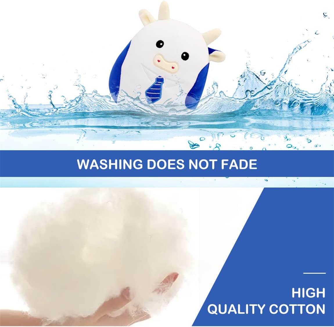 Cow Stuffed Animals Cow Plushie Toy, 10Inch Cute Cow Plush Pillow Toy, Soft Cow Plush Stuffed Animal Cow Doll Gift for Kids Birthday