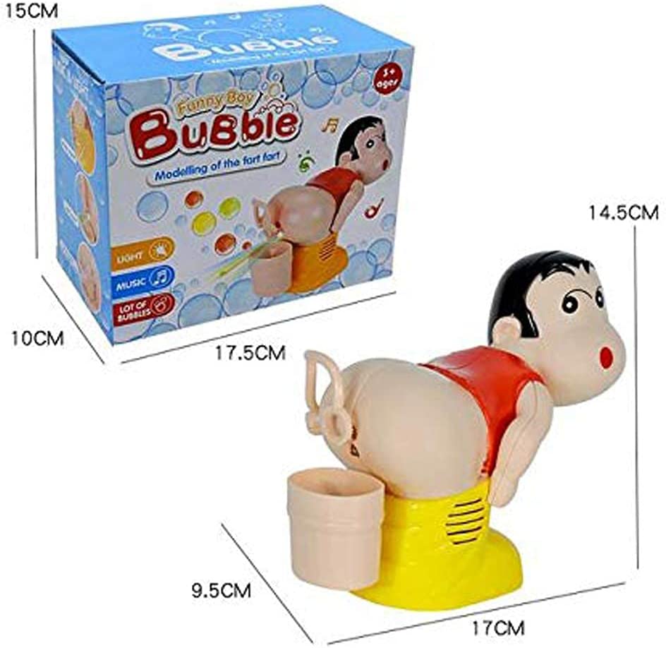 Bubble Maker Toy, The Funny Music Automatic Fart Bubble Blower- Boy Stick Blower Machine with LED Flashing Lights Bubble Machine Easy to Use