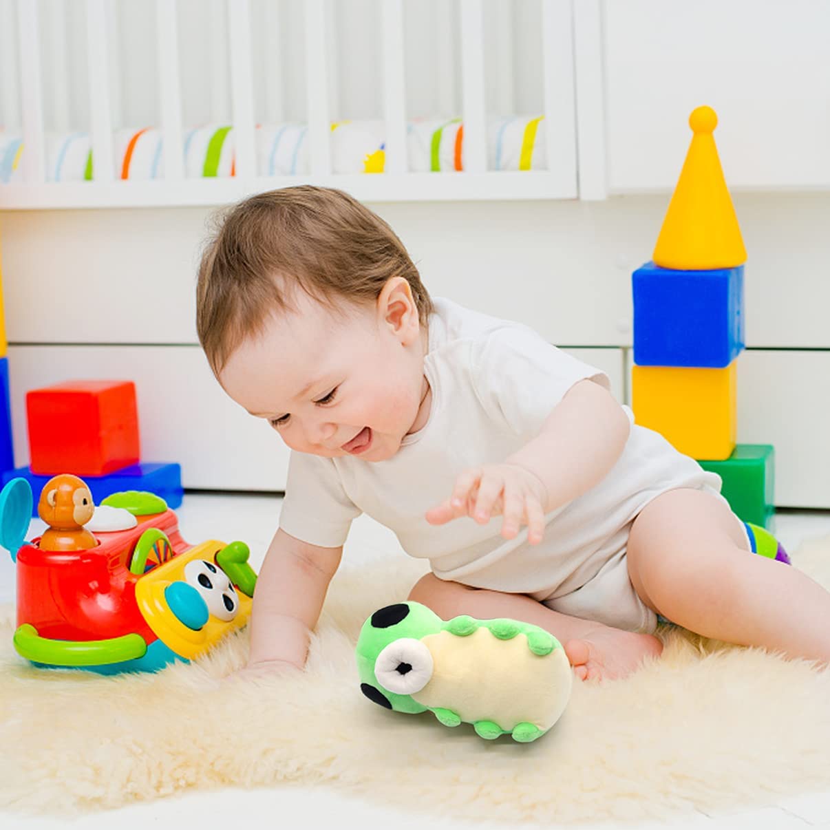 7.8 inch Grub Plushie Figure Toy Soft Stuffed with Small Game Character Backpack Keychian Pendant for Birthday Party Gift