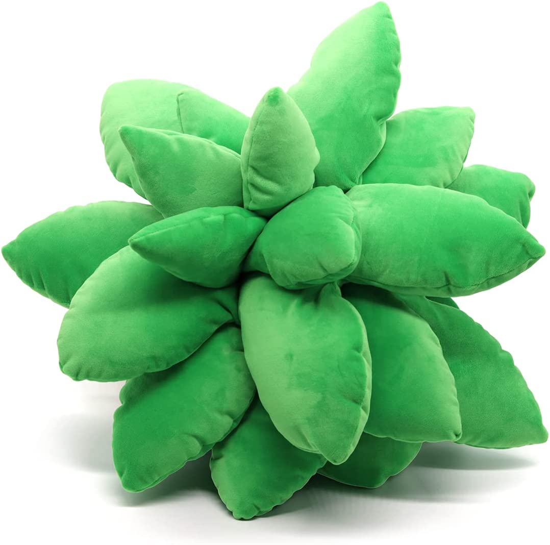 Succulent Pillow Plant Shaped Plush Toys Universal for Boys and Girls Cactus Kawaii Decorative Leaf Pillow Lovely Plant Plush Decoration (Dark Green)