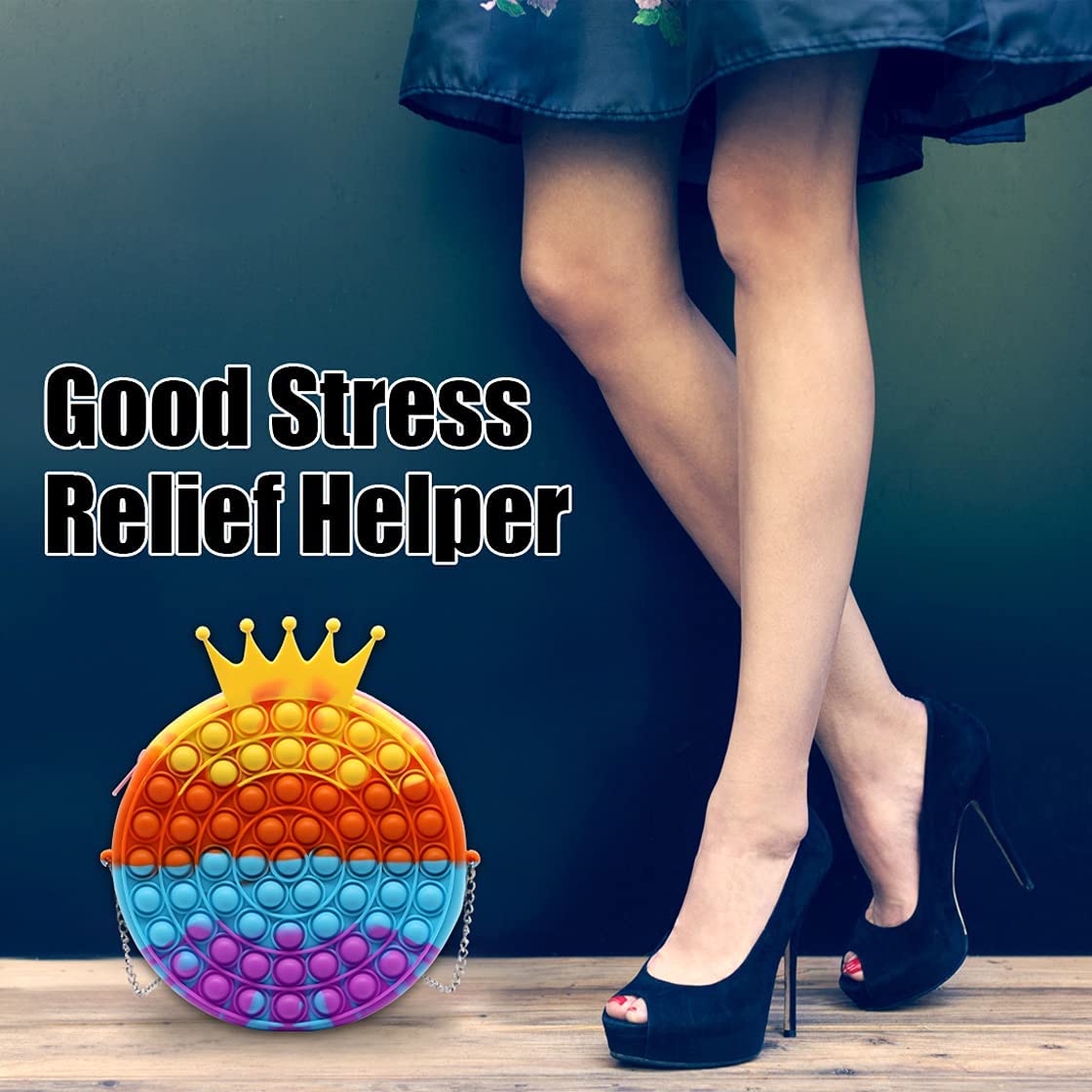 Pop Purse Bag ,Shoulder Bag for Girls Fidget Toys,Pop Bubble Fidget Sensory Toys,Christmas, Halloween, Birthday, The Best Gift for Kids Can Effectively Reduce Stress