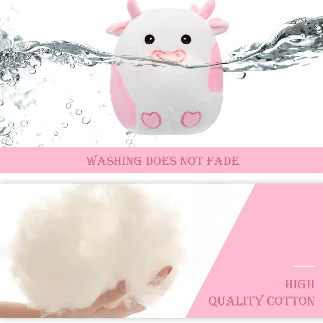 Cow Pillow Plush - 3D Cute Cow Plushie Toy - Cow Stuffed Animals Pillow - 10 Inch Soft Plush Cows Toy for Home Car Decoration - Gift for Kids Girlfriends Lover