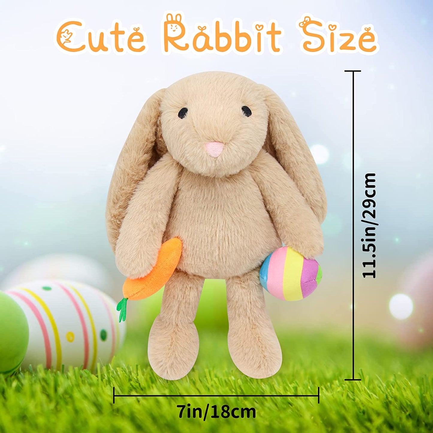 Bunny Plush Cute Easter Rabbit Stuffed Animal Toy, Soft Easter Bunny Plush Stuffed Rabbit Doll Toys for Kids Easter Gifts for Boys Girls