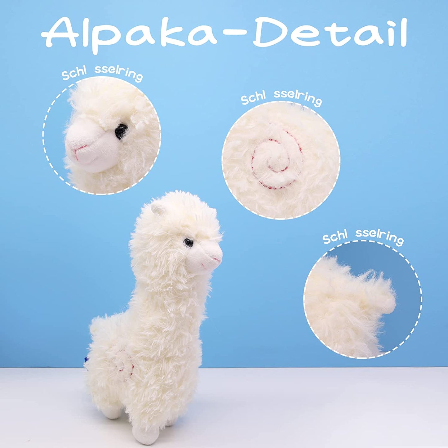 Alpaca Cuddly Toy, Alpaca Soft Toy, Soft Alpaca Cushion Stuffed Toy, Long Neck Plush Toy, Cute Alpaca Plush Toy for Children, Girls and Boys (White)