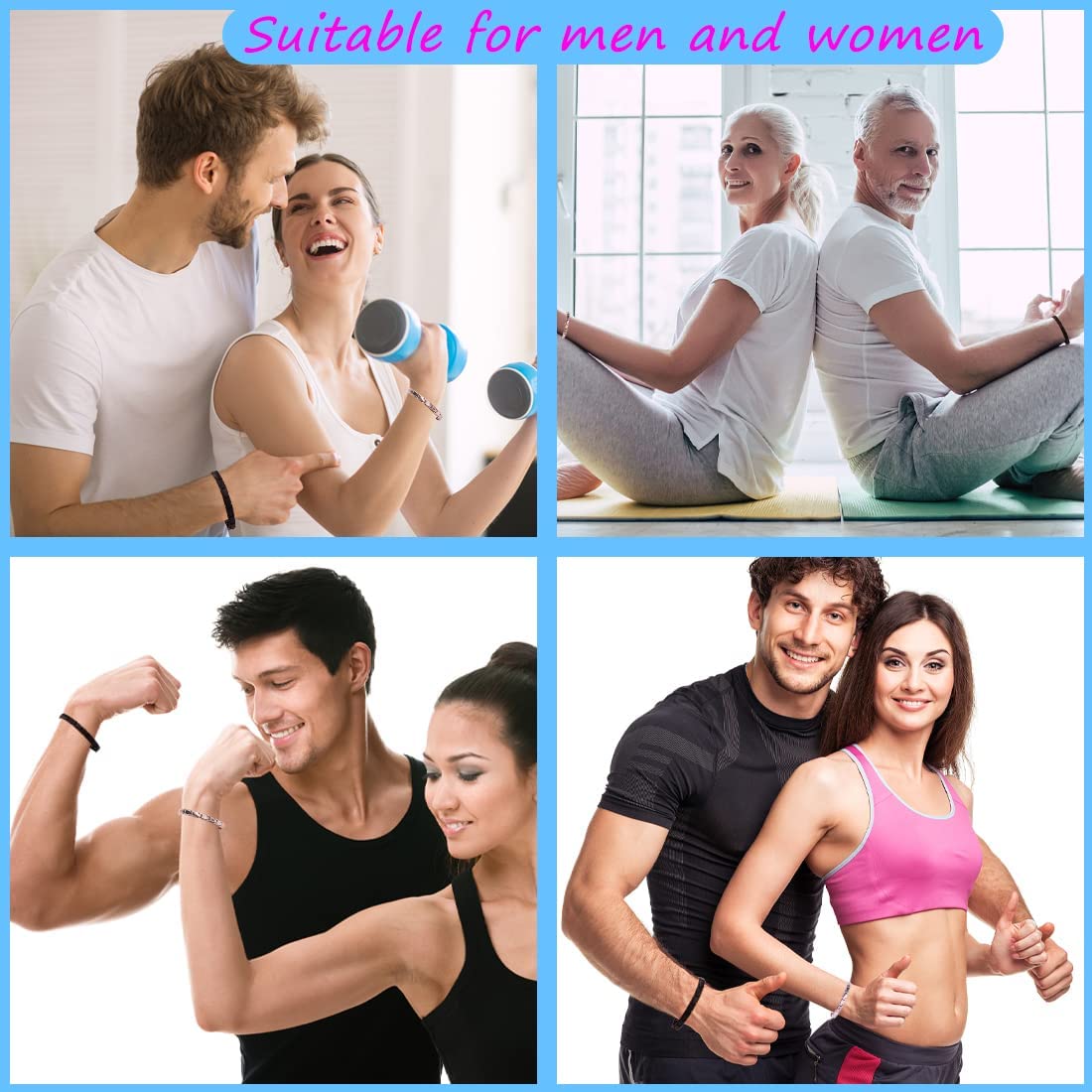 Magnetic Lymph Detox Bracelet for Women and Men, Lymphatic Drainage Magnetic Bracelet, Adjustable Bracelet, Magnetic Therapy Bracelet Promotes Blood Circulation for Arthritis Pain Relief (2Pcs)