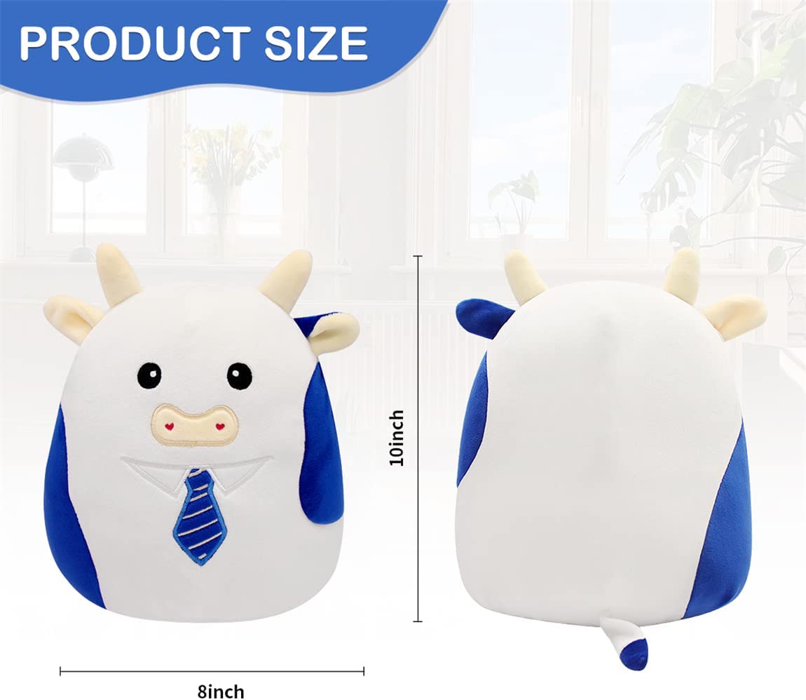 Cow Stuffed Animals Cow Plushie Toy, 10Inch Cute Cow Plush Pillow Toy, Soft Cow Plush Stuffed Animal Cow Doll Gift for Kids Birthday