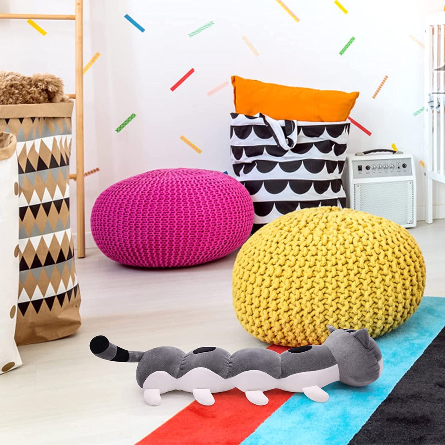 Desdfcer Cat Plush Pillow, Long Cat Stuffed Animal Toy, Cute Cat Plushies Doll, Cat Toys for Kids Birthday Christmas Valentines Day Gifts