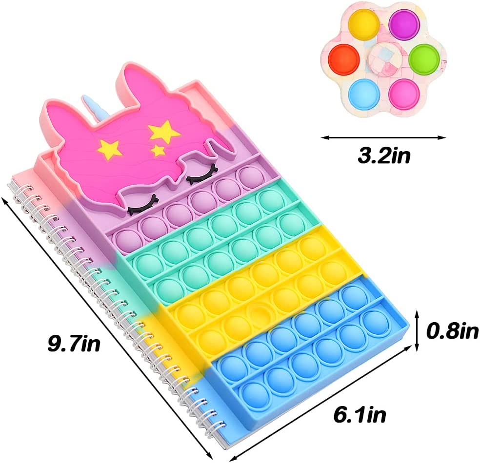 Pop Notebook Fidget Toy It , Rainbow Pop Bubble Notebook Suitable For Fingertip Notebook For Adults and Children Help Daily Office Work And Relieve Stress Fidget Toy Pack To Reduce Depressiom