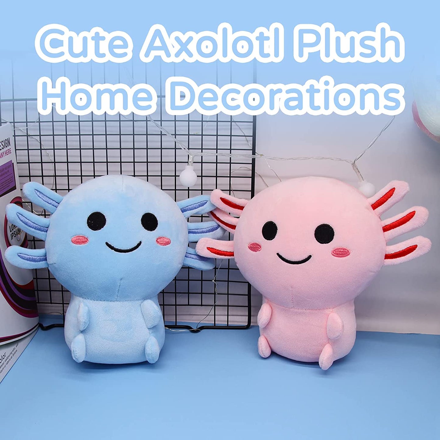 Axolotl Plushie Axolotl Stuffed Animal Toy,Cute Pink Axolotl Plush Pillow Soft Axolotl Stuffed Doll Gifts for Kids Birthday Halloween