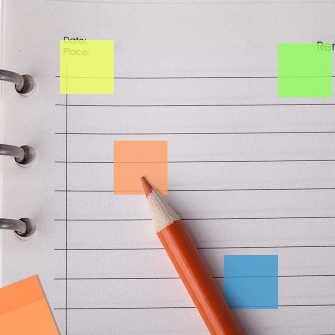 Transparent Sticky Notes, 600Pcs Waterproof Translucent Sticky Notes, 1Clear Reusable Sticky Note with Ballpoint Pen for Office School Home, Color, 12 Packs