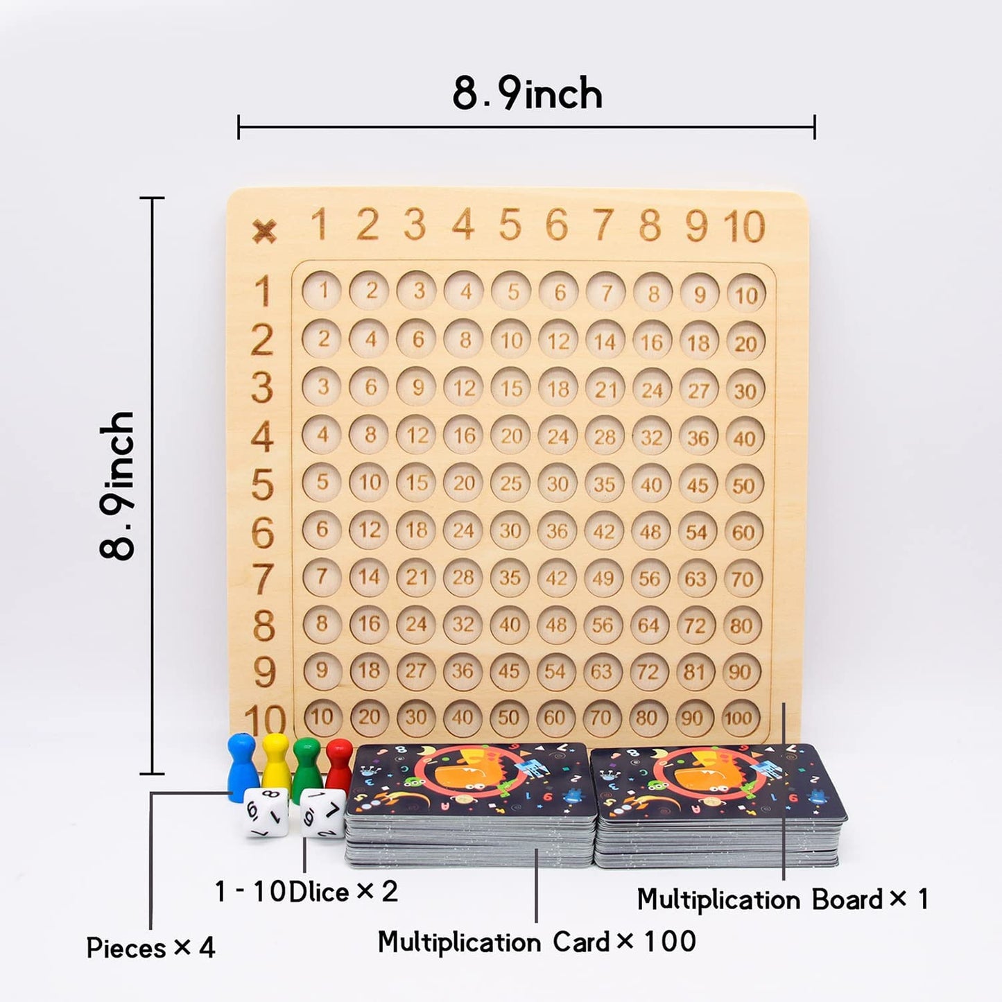 Wooden Math Multiplication Board Games Montessori Multiplication Board Game, Educational Multiplication Game Math Blocks Board Montessori Children Counting Toy for Toddlers Kids Over 3 Years Old