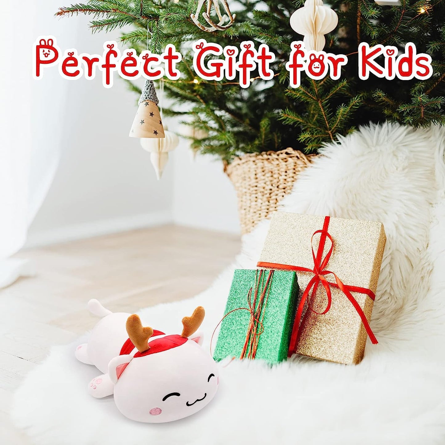 8Inch Cute Cat Plush Toy, Christmas Plush Pillow Doll, Soft Cat Stuffed Animals, Kawaii Cat Plush Pillow, Kitty Plush Cat Doll Toy Gifts for Boys Girls Kids