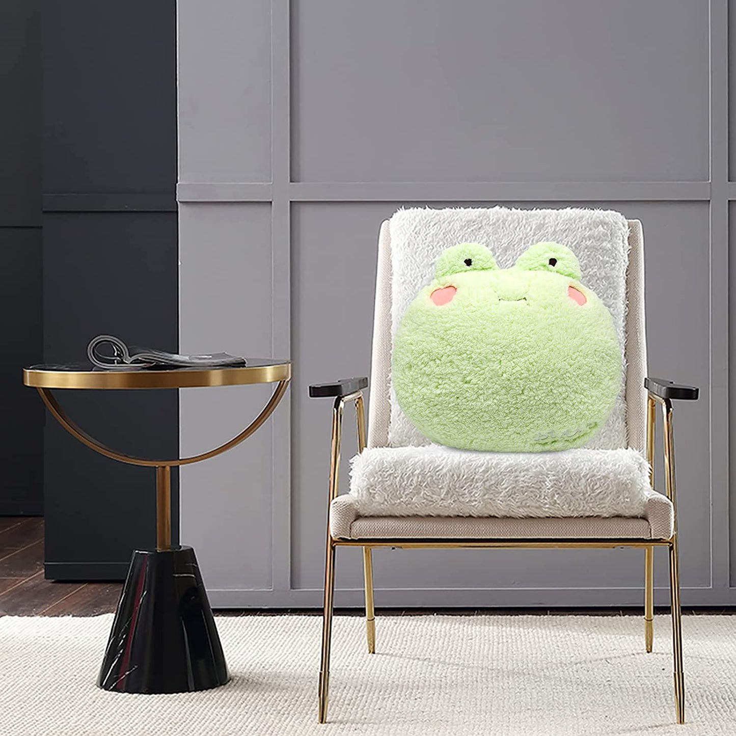 Frog Plush Pillow, Cute Frog Stuffed Animal Suitable for Boys and Girls, Kawaiii Plushies Home Cushion Frog Pillow Decoration Stuffed Toy Kawaiii for Children Frog Plushie