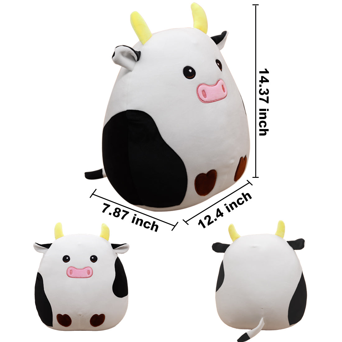 Cute Cow Plush Pillow,3D Cute Cow Plushies Toy Pillow,Cute Cow Plush,Cow Stuffed Animals,Super Soft Plush Stuffed Animal Gifts Kawaii Plush Stuffed Cow Pillow Cow Toy…